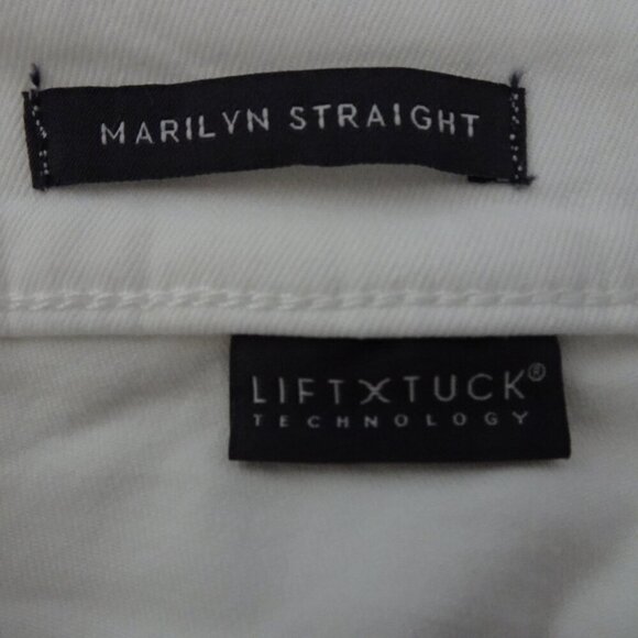 NYDJ Cropped Jeans Women's Plus Size 14W White Stretch Denim Marilyn Straight - Picture 11 of 13